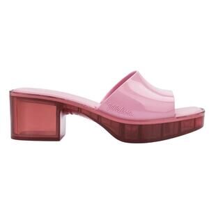 Melissa Shape Slip On Platform Sandals Pink Heels Womens Size 8 Y2K 2'' Heel